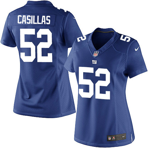 Women's Limited Jonathan Casillas Nike Jersey Royal Blue Home - #52 NFL New York Giants